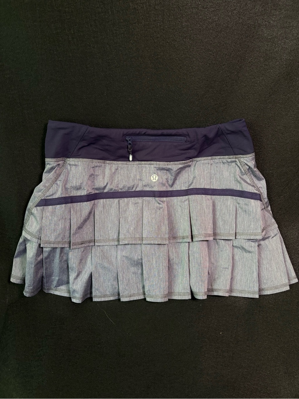 lululemon Pace Setter Two-Tone Dark Blue Athletic Shorts with Skirt Size 6